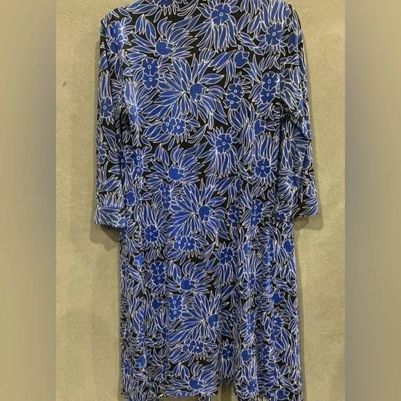 🛑 1 hour sale. Diane Von Furstenberg, Women's Blue Midi Dress Size 10 - Picture 8 of 11